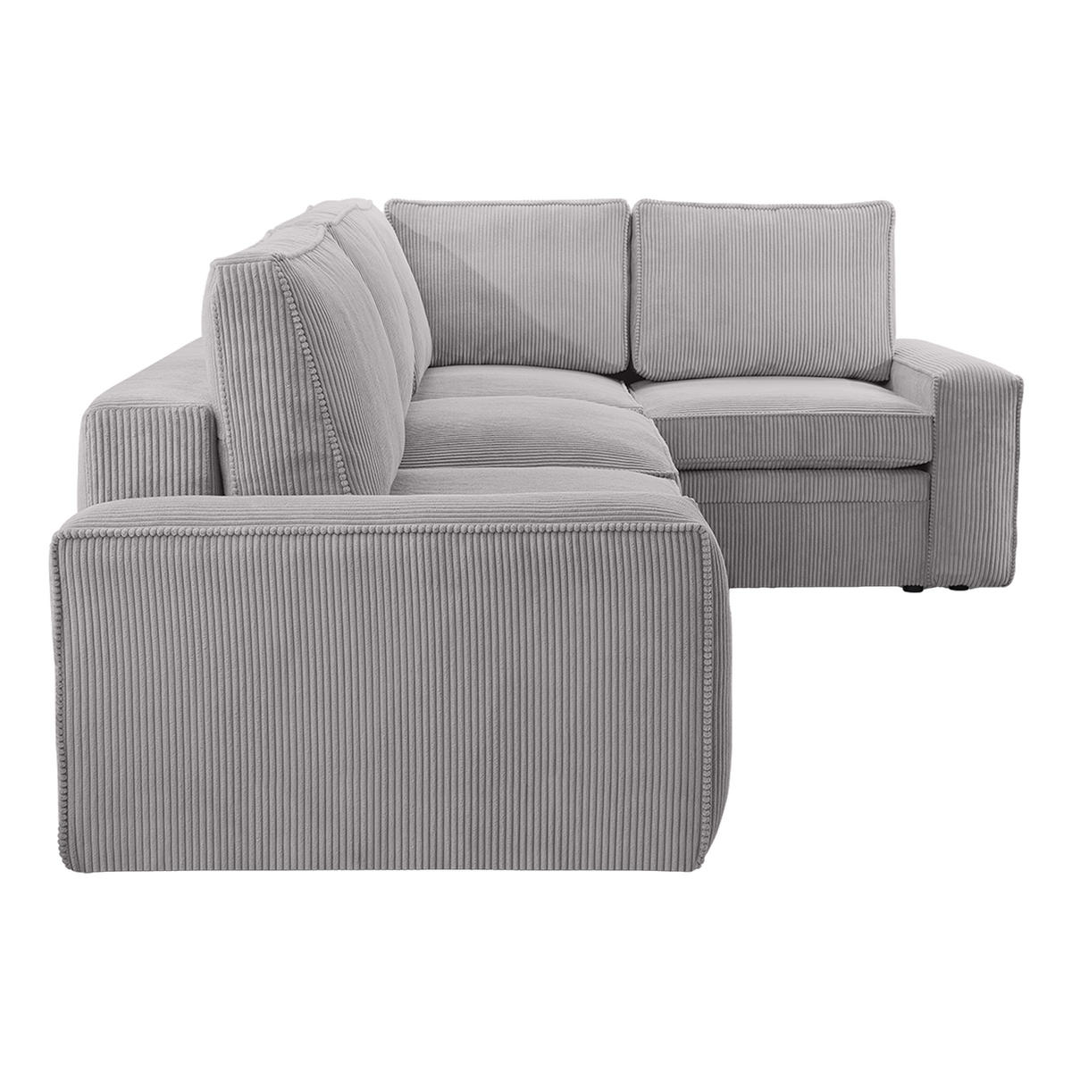 ROHOVÁ SOFA FJORDI s funkcí spaní, Šedá - šedá, textil (296/196cm) - Fedve