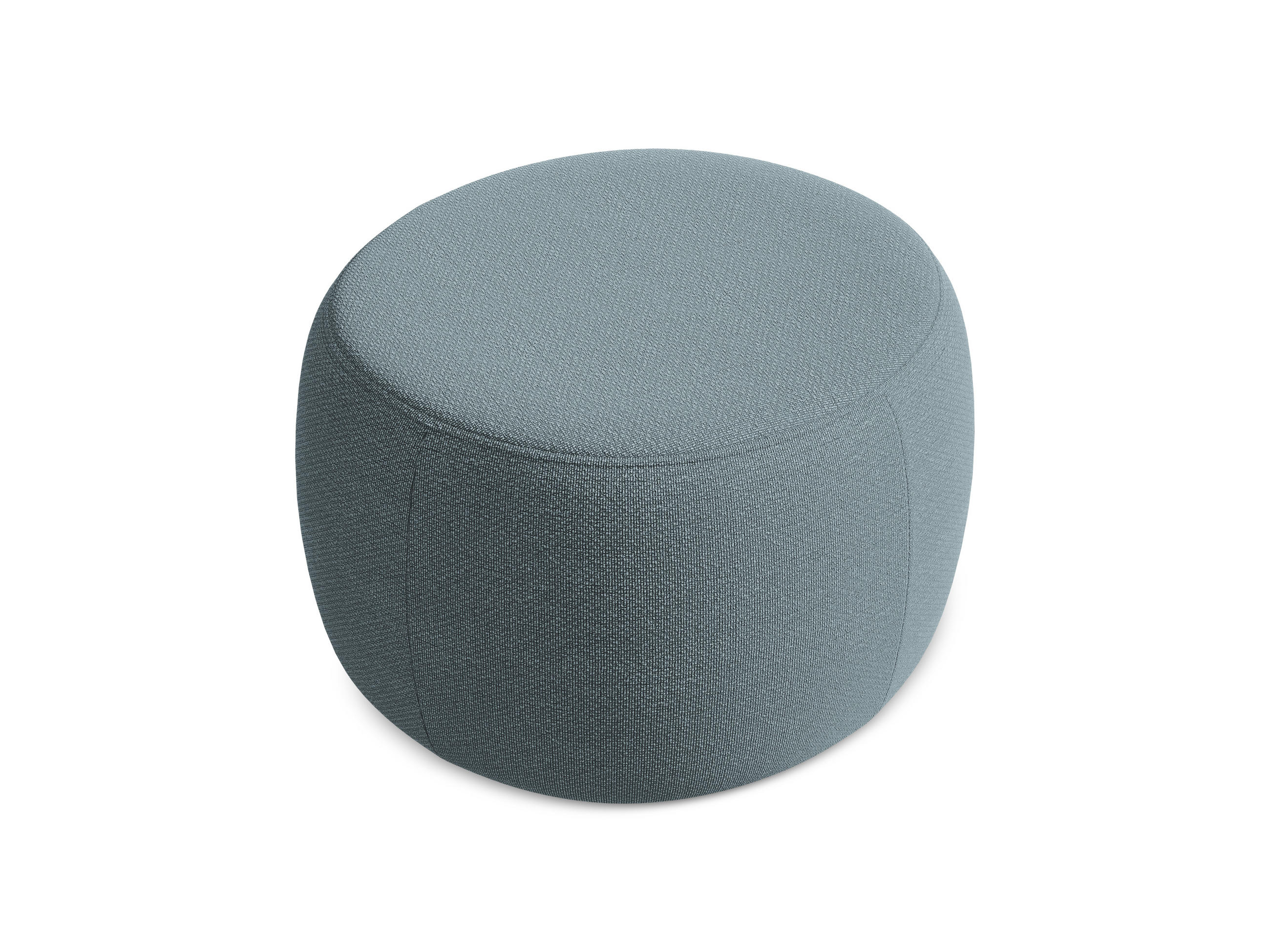 POUF Bouclé Stoff Blau - Blau/Blaugrau, Kunststoff/Textil (76/44/67cm) - Makamii