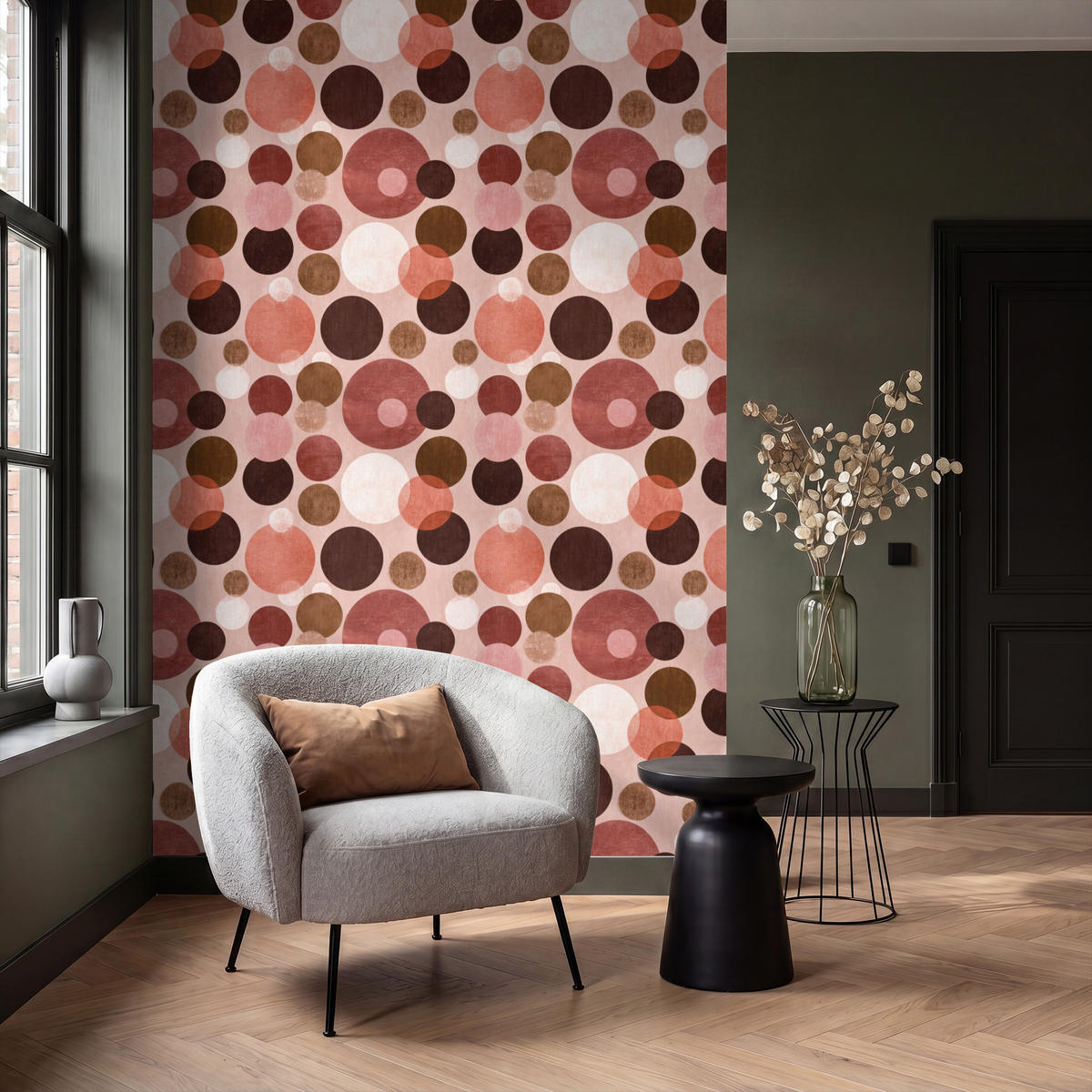 TAPETE - Kreise - Modern - Farbenfroh - 140x240 cm - Multicolor, Papier (140/240cm) - OnlyWow