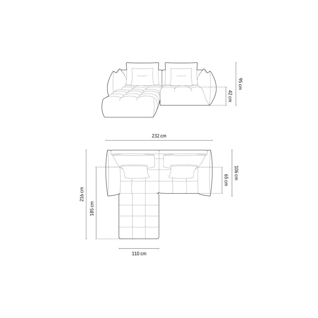 Thumbnail - Micadoni Sofa, Dunkelgrau, Textil, 3-Sitzer, L-Form, 232x216 cm, Hergestellt in Europa, Oeko-Tex®, Wohnzimmer, Sofas & C...