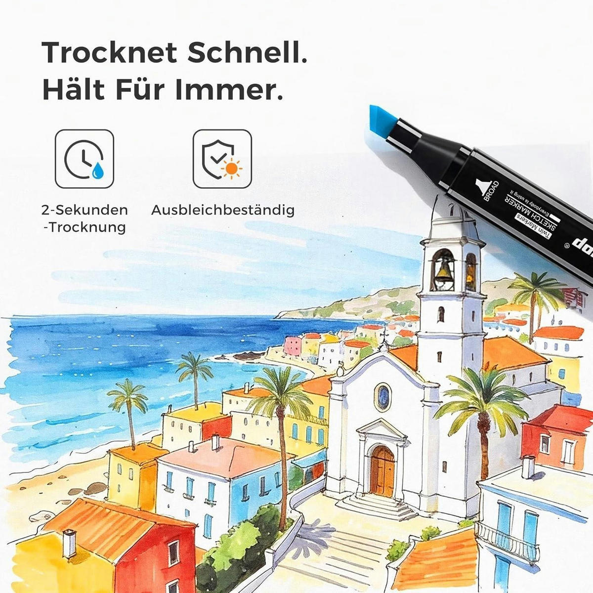 ALKOHOL Marker Set 80-teiliges Set mit Chisel & Feinspitze - Multicolor, Kunststoff (15/9/16cm)