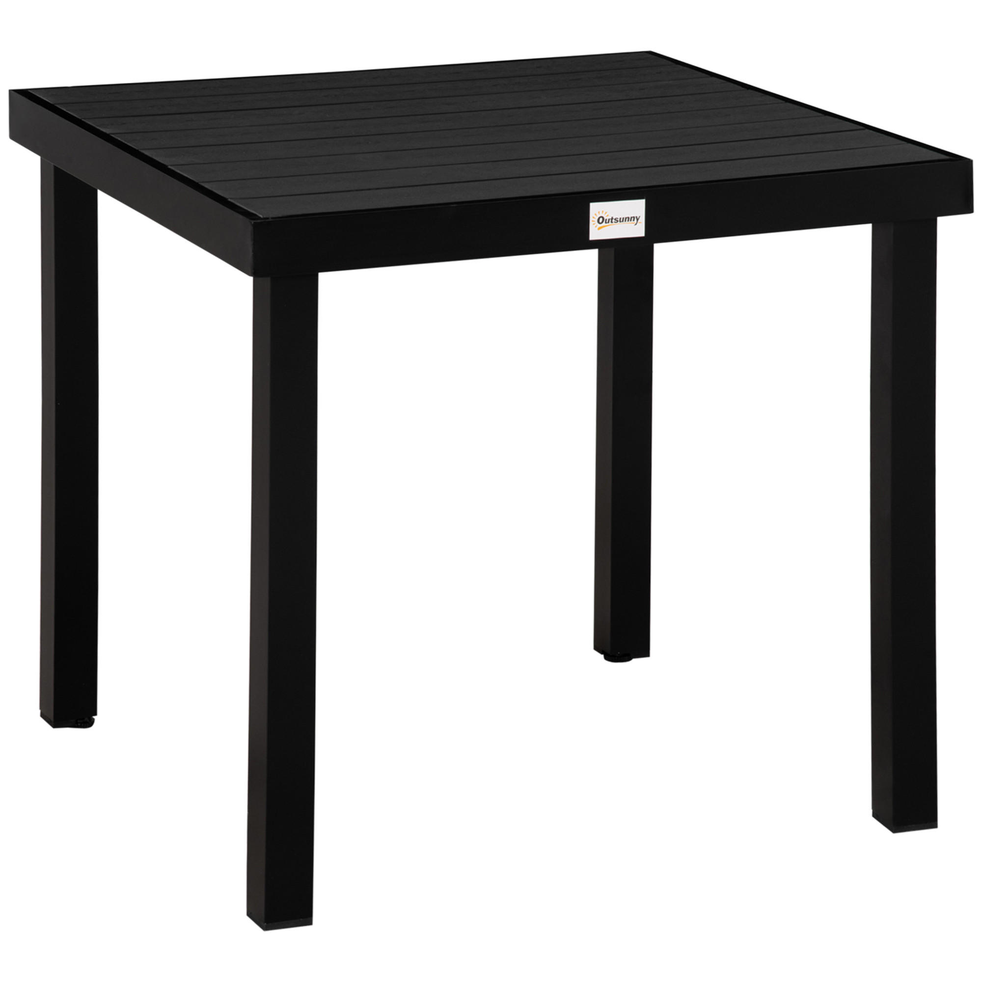 GARTENTISCH, Aluminium, Kunststoff, Schwarz - Schwarz, Metall (78/78/74cm) - Outsunny