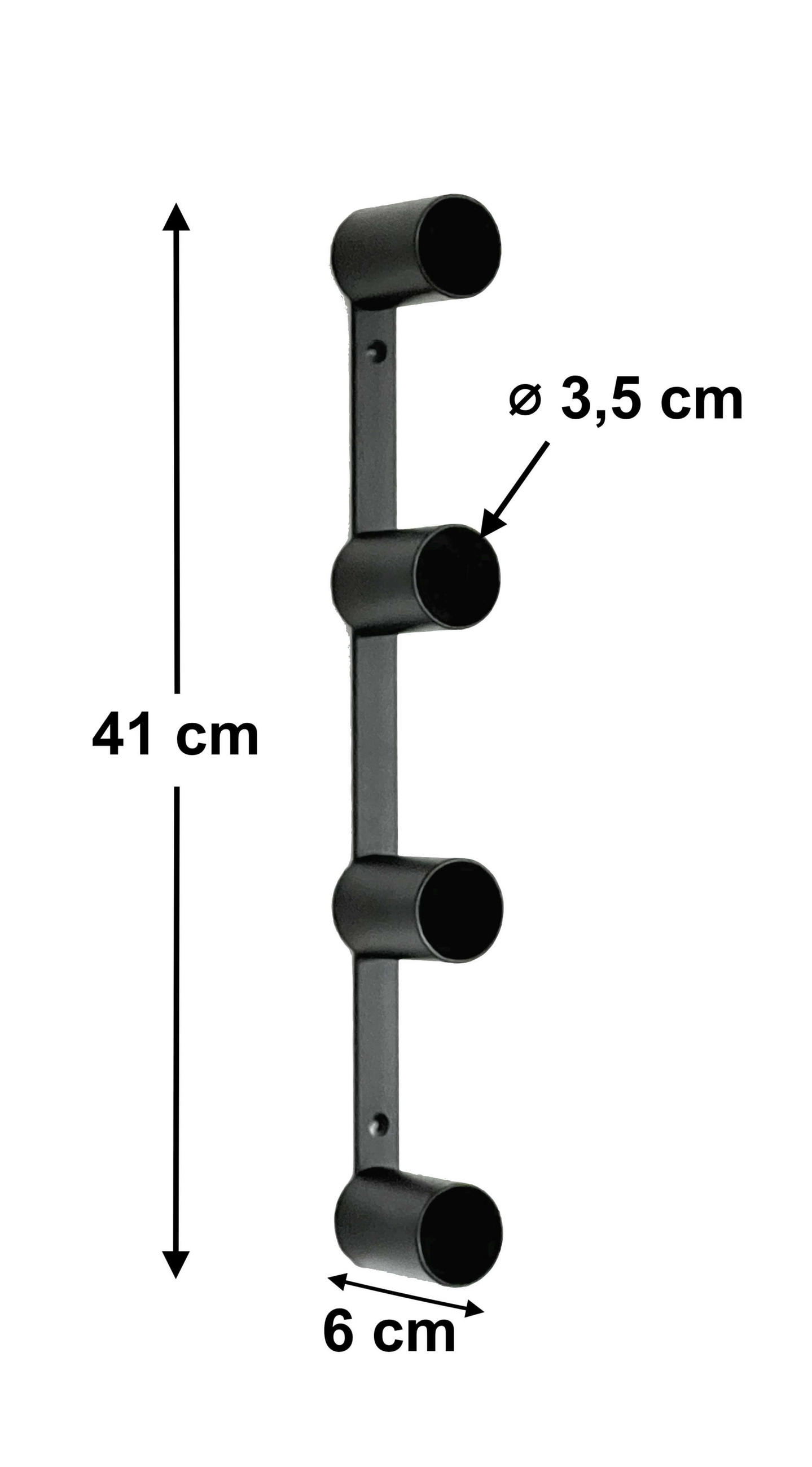 TOILETTENPAPIERHALTER Schwarz Wand Metall 4 Halter Unsichtbar - Schwarz, Metall (3.5/41/6cm) - DanDiBo