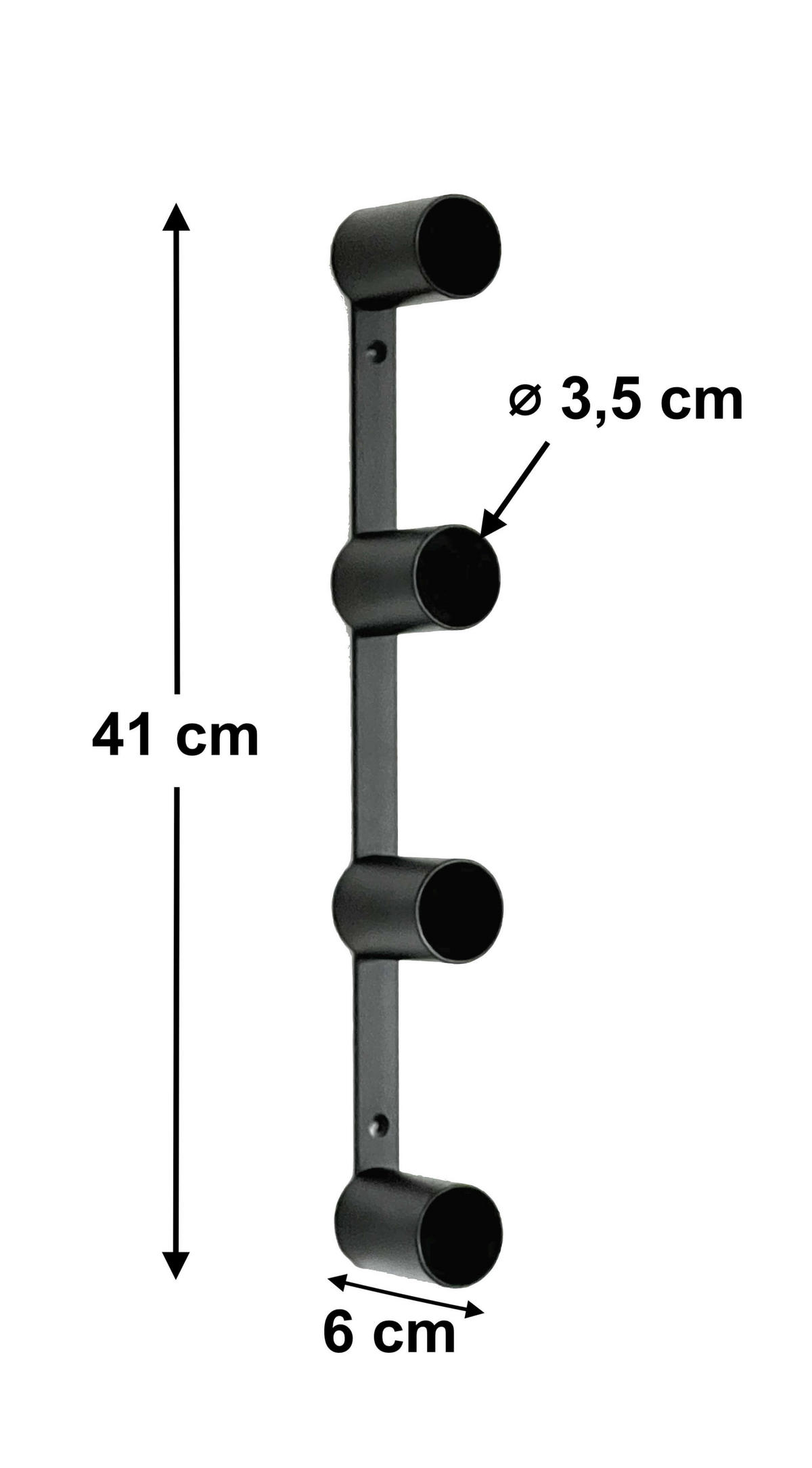 TOILETTENPAPIERHALTER Schwarz Wand Metall 4 Halter Unsichtbar - Schwarz, Metall (3.5/41/6cm) - DanDiBo