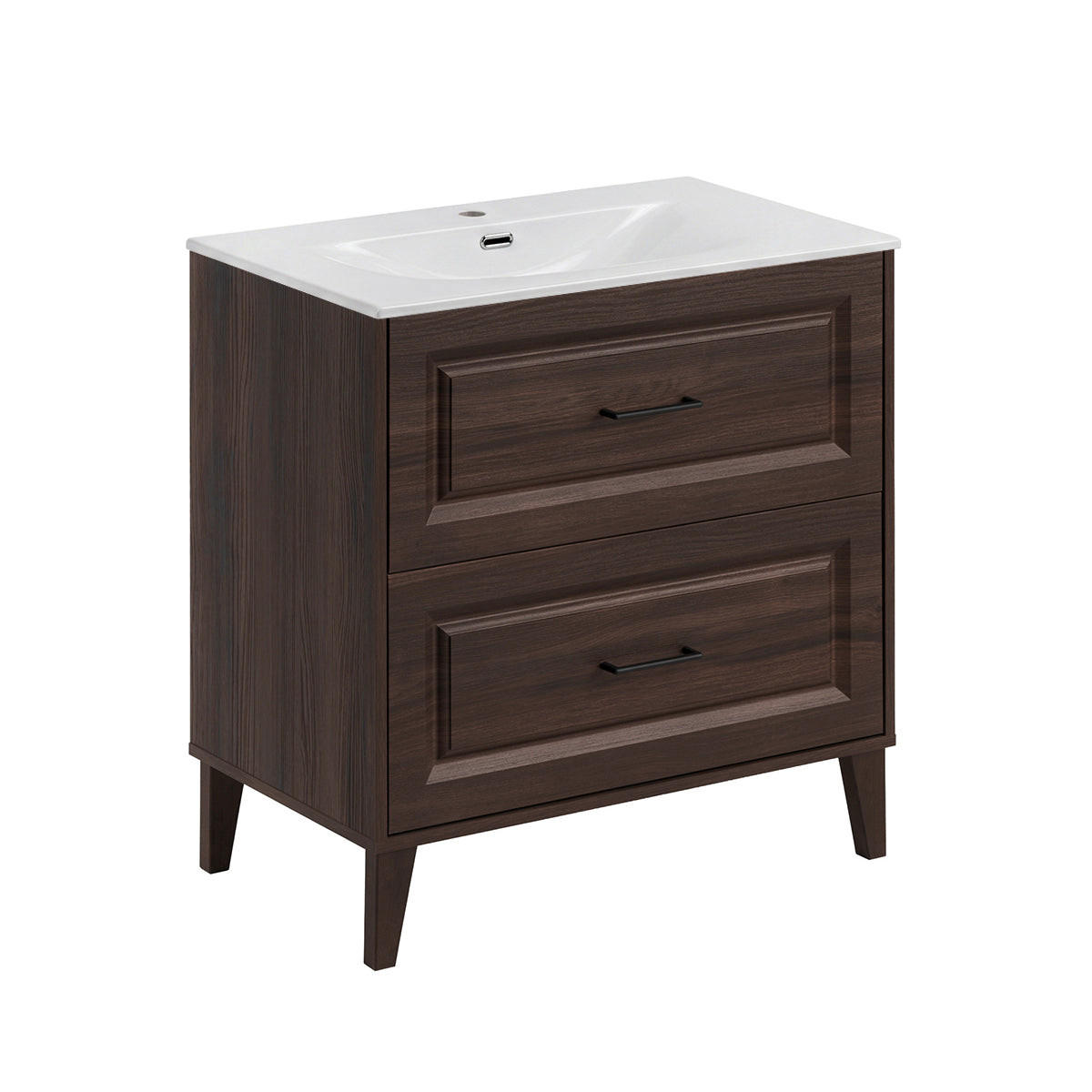 WASCHTISCH 81cm Moka Holz - Braun, Holzwerkstoff (81/82/46cm) - Petits-meubles