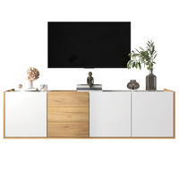 LOWBOARD 171,5/35/47 cm aus MDF mit 3 Türen, 3 Schubladen und Wandmontageoption Weiß/Holzfarben - Weiß, Holzwerkstoff (171.5/47/35cm) - Modenvie