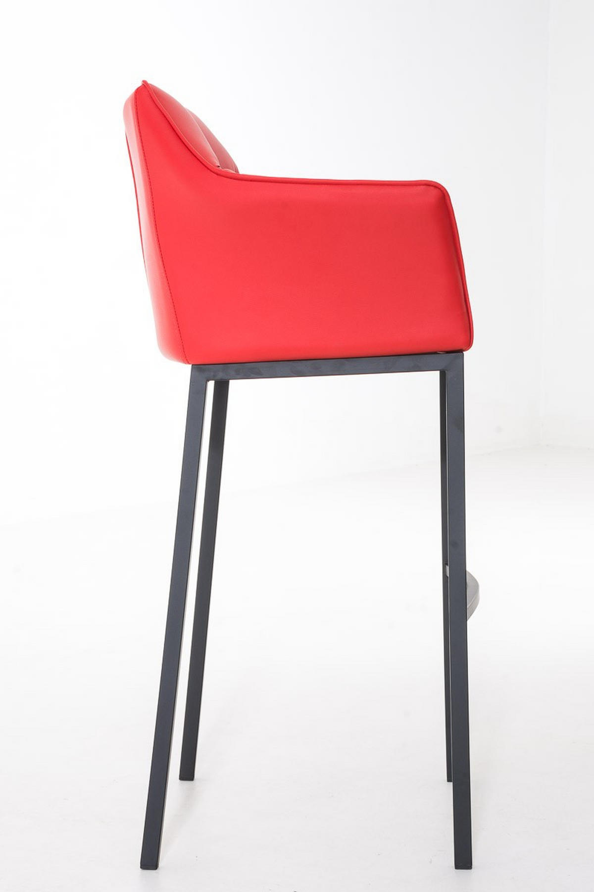 BARHOCKER Damaso Kunstleder 110x64x48 cm rot - Rot, Leder (64/110/48cm) - furnicato