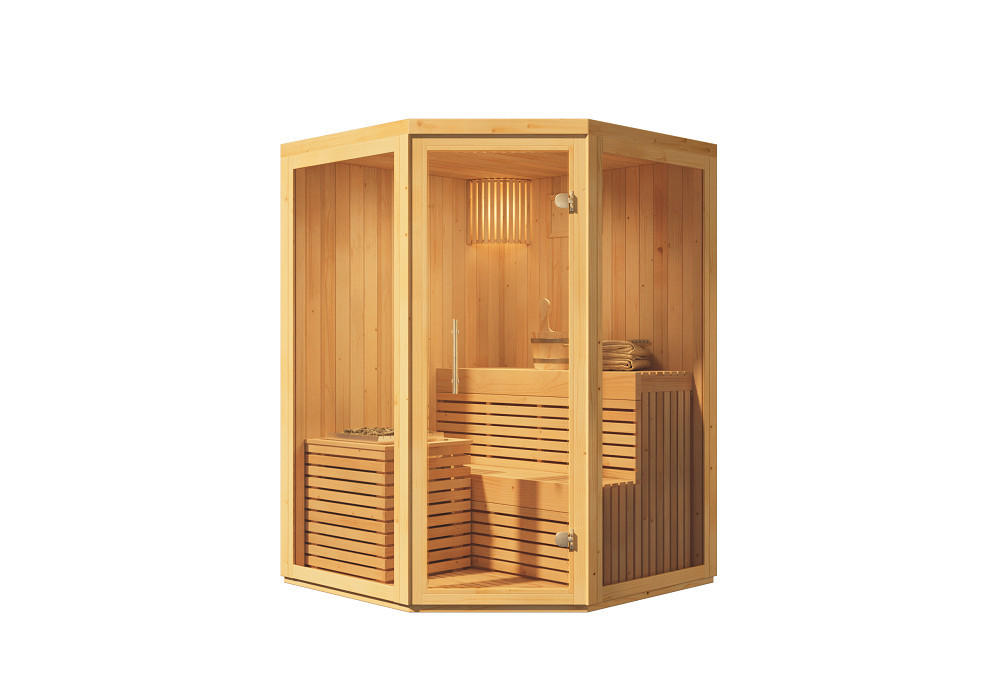 INNENSAUNA Innensauna Ylva - Naturfarben, Holz (141/213/141cm) - FinnTherm