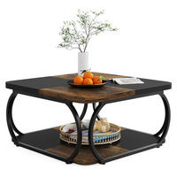 COUCHTISCH Holzoptik 100 cm mit Metallgestell - Braun, Holz (100/100/50cm) - Kaket