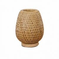 TISCHLEUCHTE Doppellagen Stoffschirm Holzfuß - Braun, Naturmaterialien (21/20/25cm) - Weltevree