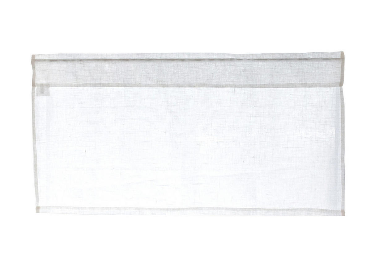 SCHEIBENGARDINE reines Leinen stonewash-weiß 85/45 cm - Weiß, Naturmaterialien (45/85cm) - beties Heimtextil