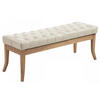SITZBANK 120/38 cm Kunstleder Creme - Creme/Naturfarben, Holz/Textil (120/46/38cm) - CLP