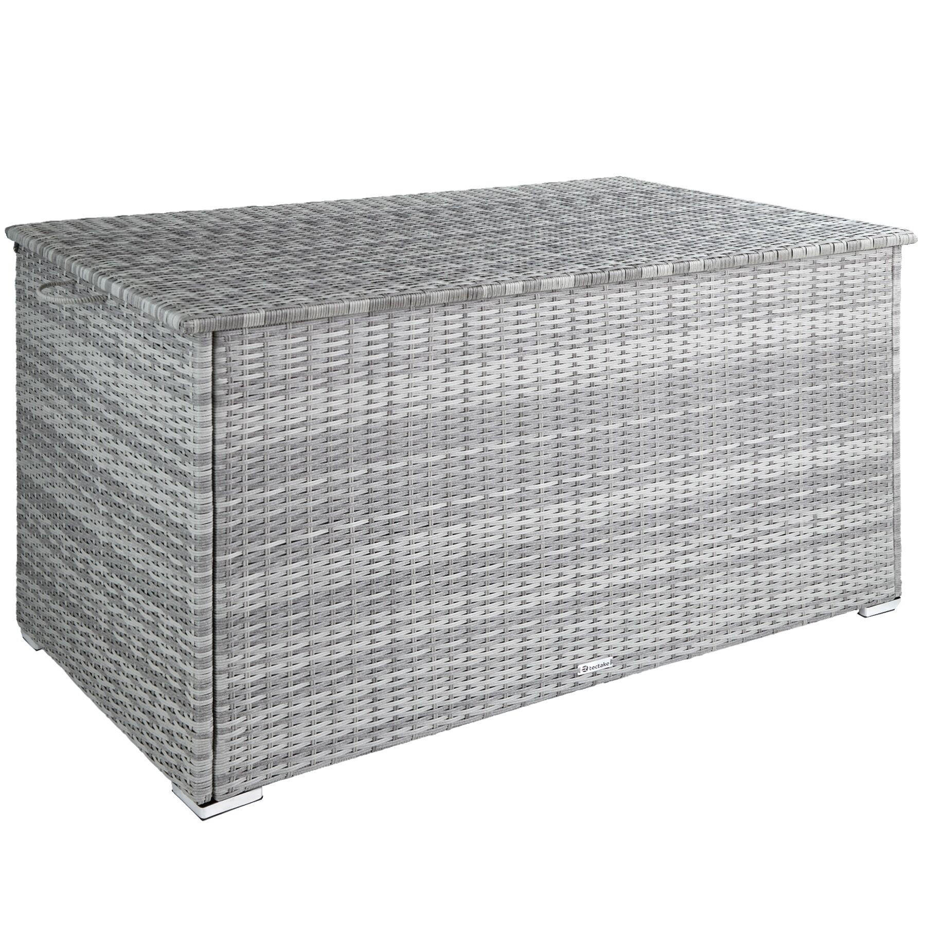 AUFLAGENBOX Oslo,145 x 82,5 x 79,5 cm,hellgrau - Hellgrau, Kunststoff (82.5/79.5/145cm) - tectake