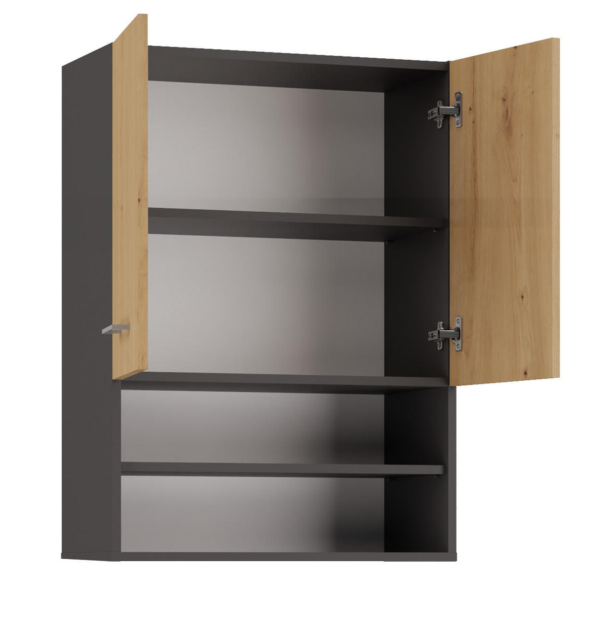 BADEZIMMER-HÄNGESCHRANK POLA MINI DK - ANTHRAZIT EICHE ARTISAN - Anthrazit/Eiche Artisan, Holzwerkstoff (64/90/30cm) - CDF