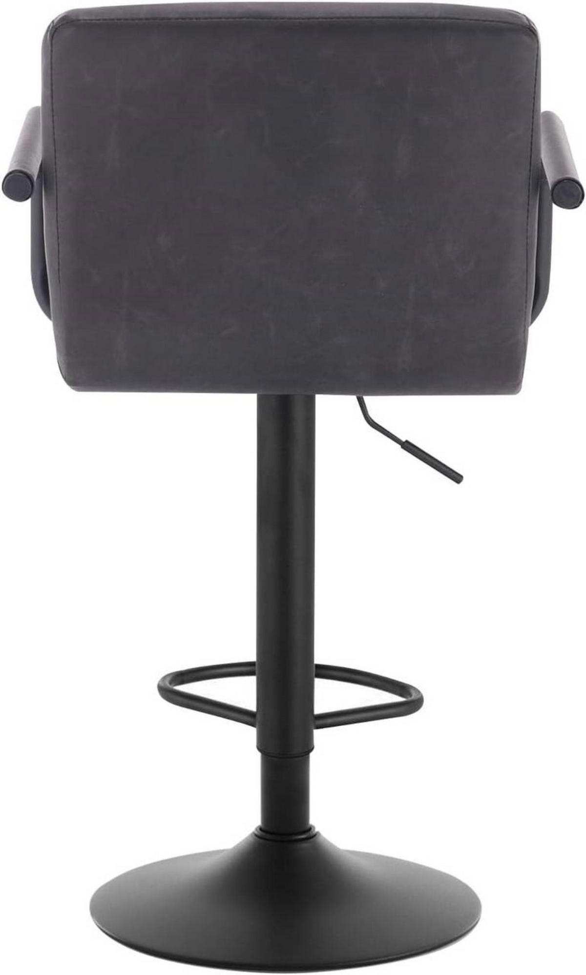 BARHOCKER drehbar, Antiklederoptik, Anthrazit - Anthrazit/Schwarz, Textil/Metall (51/90/37cm) - Woltu