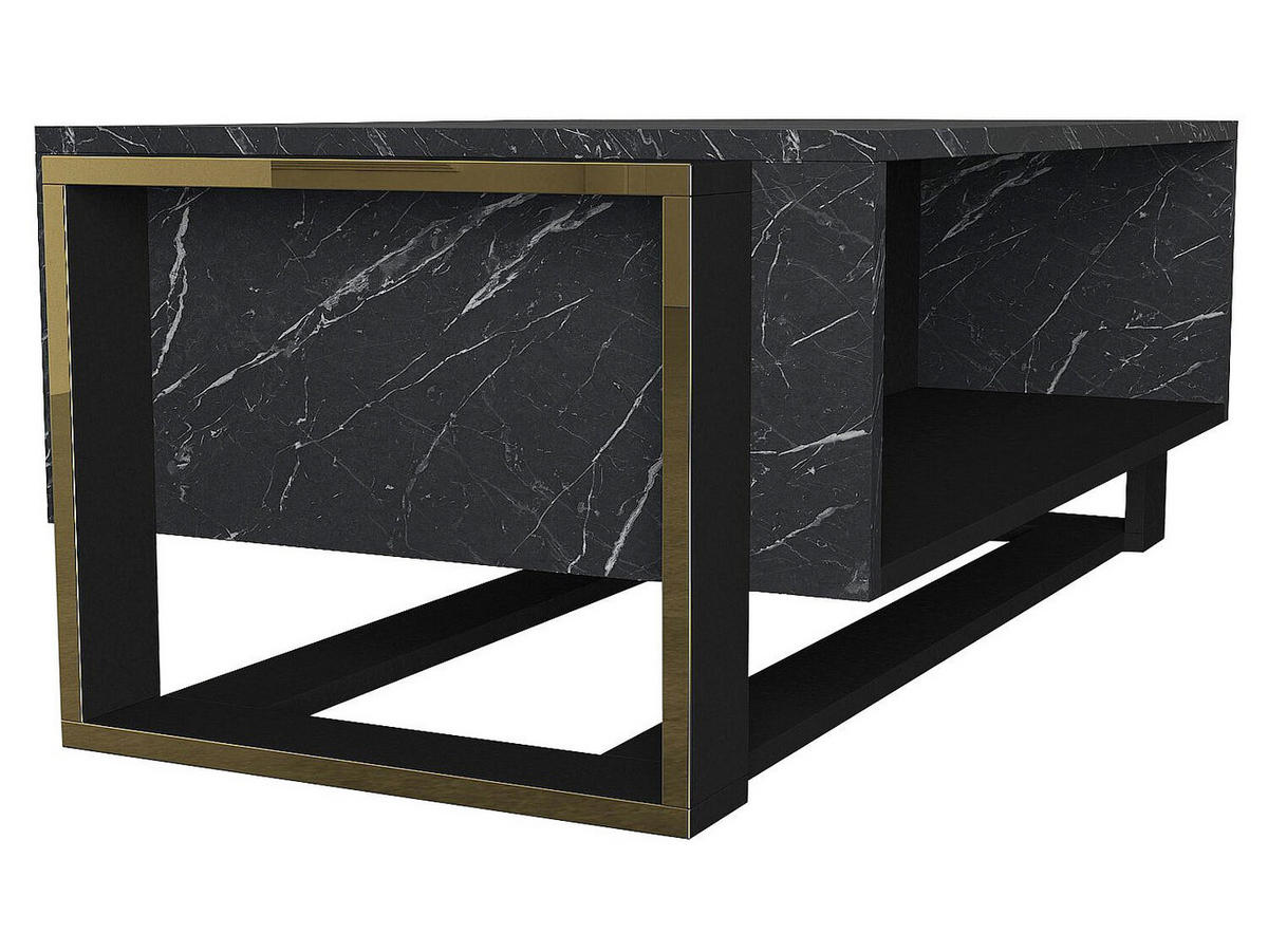 COUCHTISCH - 106.4 cm x 60 cm - holz - schwarz Comebi - Schwarz, Holz (60/106.4/40.4cm) - Vente-Unique