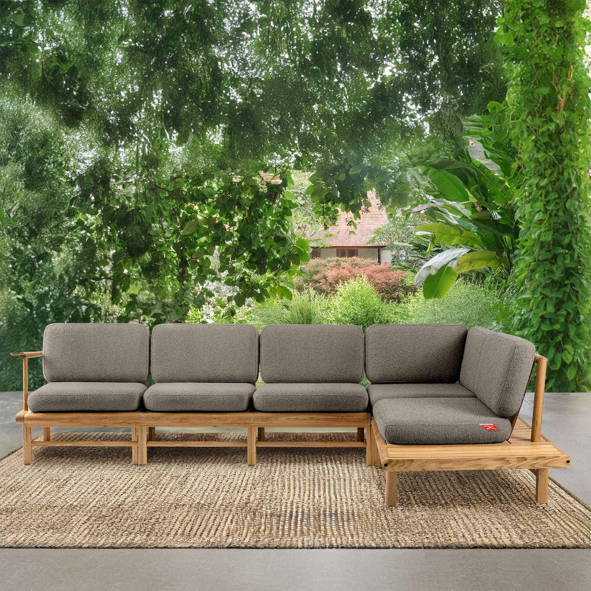 LOUNGESOFA ATREDA rechts - Grau, Holz/Textil (300/80/175cm) - KONSIMO®