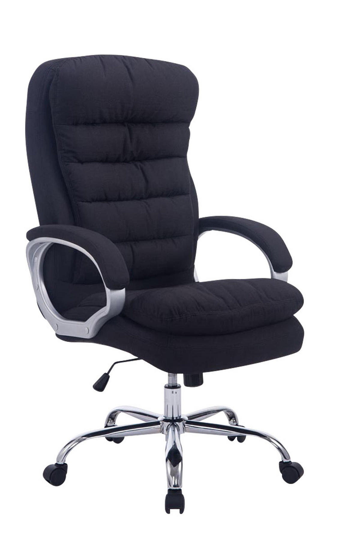 BÜROSTUHL BIG Vancom, Stoff Schwarz - Schwarz, Textil/Metall (77/122/77cm) - TPFLiving