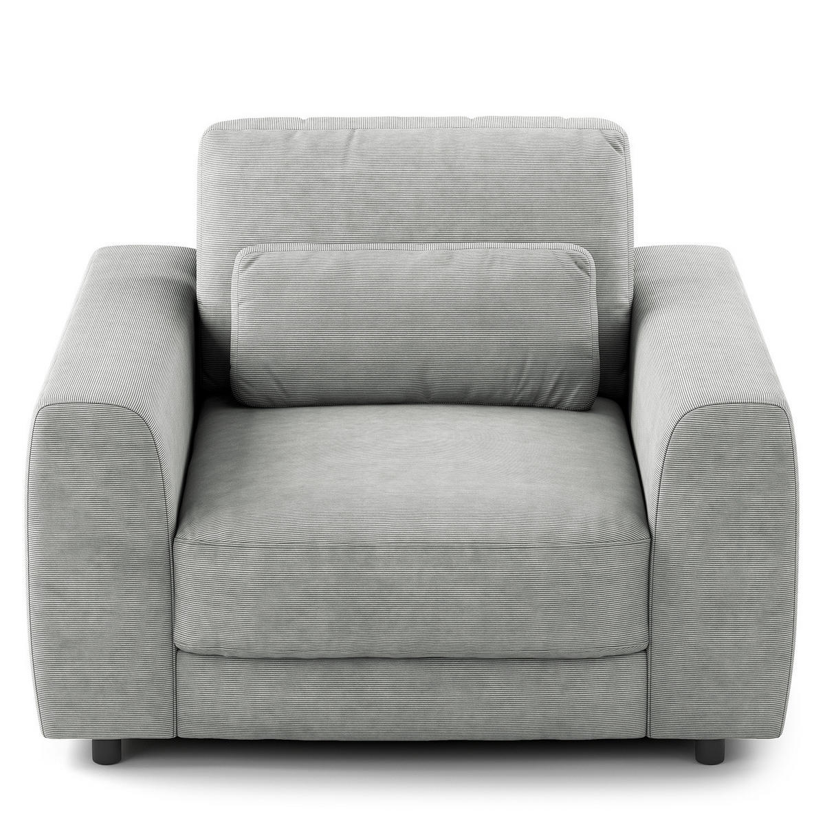 SESSEL - Hellgrau/Schwarz, Kunststoff/Textil (116/80/117cm) - home24