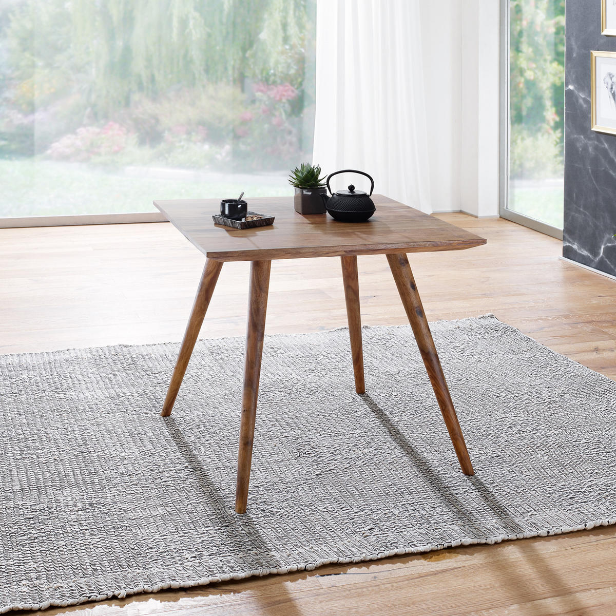 ESSZIMMERTISCH – Massivholz Braun 80x80x76 cm Retro Landhausstil - Braun, Holz (80/80/76cm) - KADIMA DESIGN