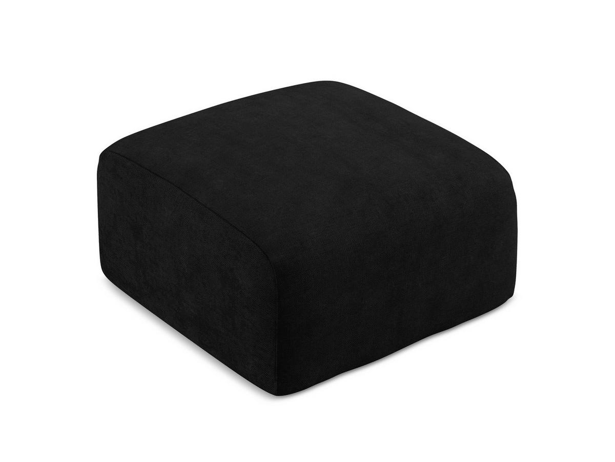 POUF Chenille Stoff Schwarz - Schwarz, Holzwerkstoff/Kunststoff (65/40/65cm) - Makamii