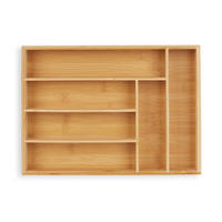 BESTECKKASTEN Bambus - Hellbraun, Holz (25.5/5/35.5cm) - Relaxdays