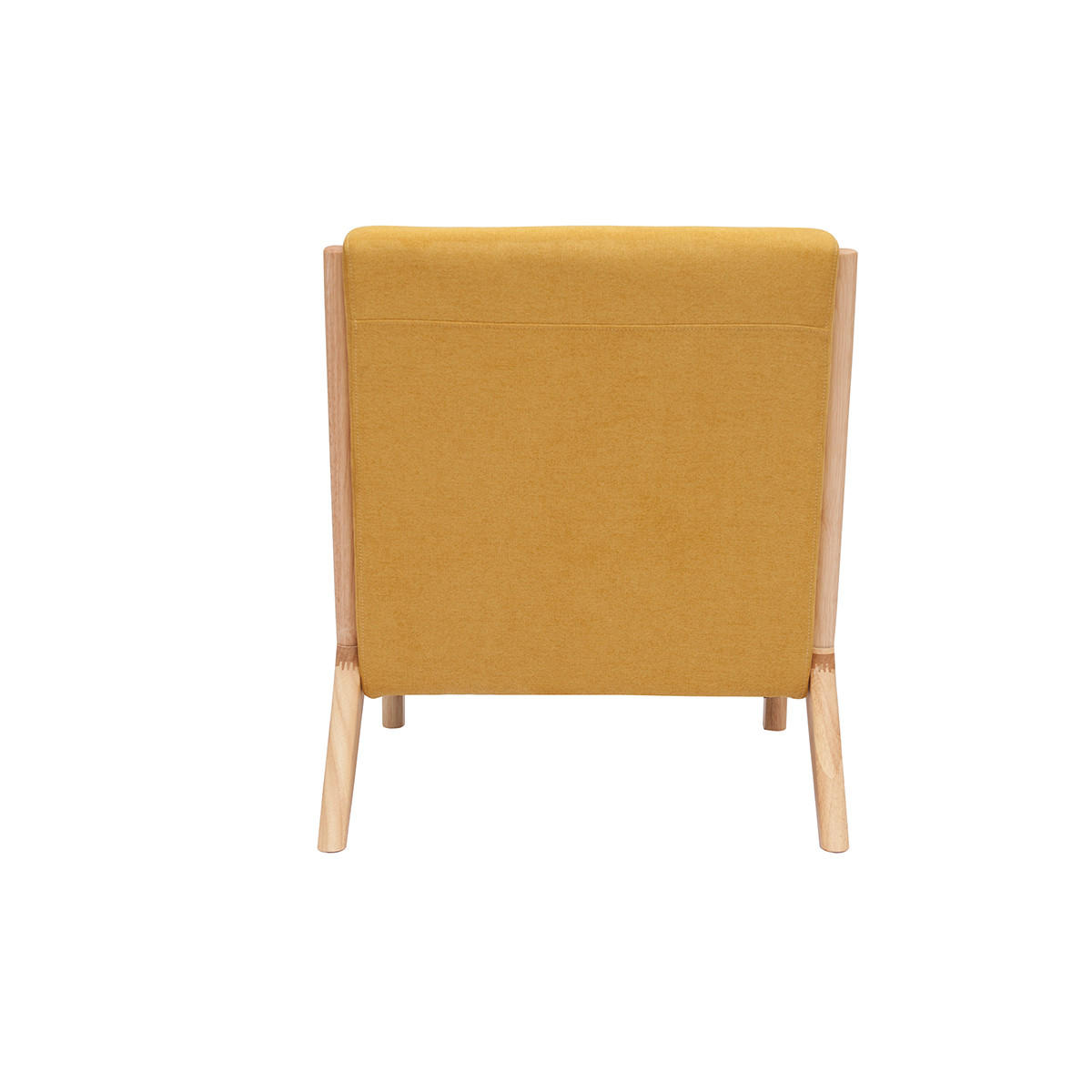 SESSEL Stoff Samteffekt Senfgelb Helles Massivholz DERRY - Gelb, Textil (84/75.5/66cm) - Miliboo