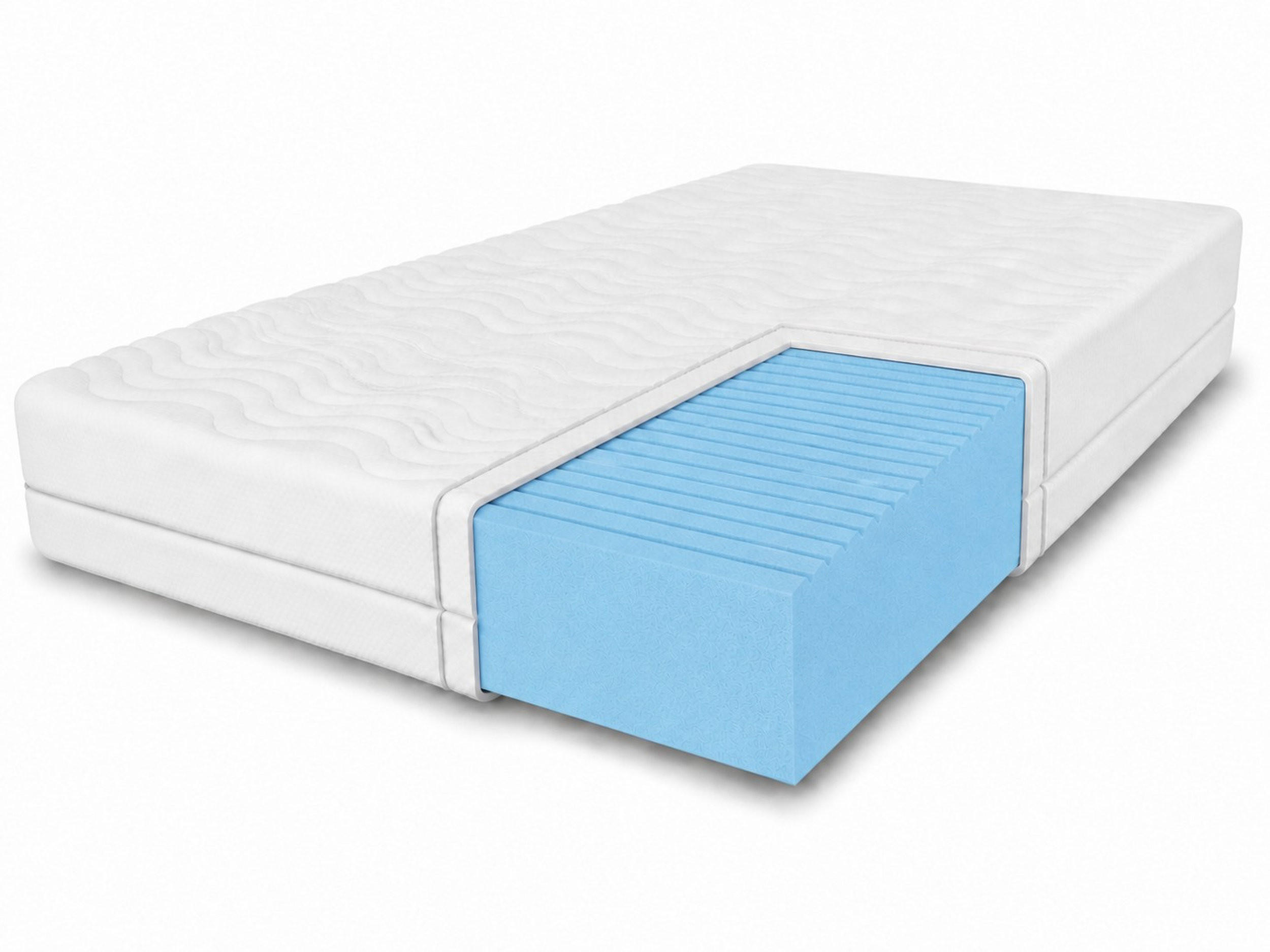 SCHAUMMATRATZE Olivia mit Massageschicht, 200x200 cm, Höhe 10 cm, H3, Weiß - Weiß, Textil (200/200cm) - Marpur