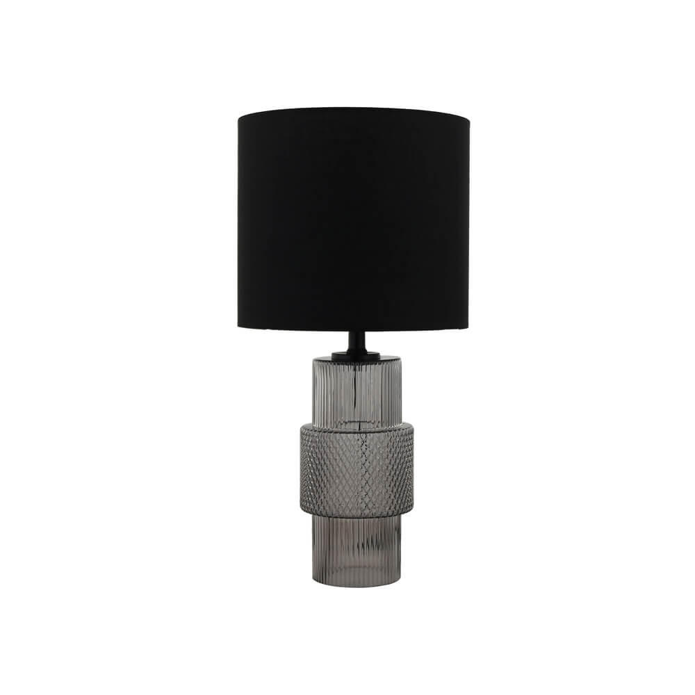 TISCHLAMPE YUKI - Rauchgrau, Große Tischlampe - Grau, Glas (26/26/51.6cm) - Home Deluxe