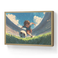 NACHTTISCHLAMPE MIT AKKU Stadion - Fußballer - Ball 60x40 cm - Blau, Holzwerkstoff (8/60/40cm) - OnlyWow
