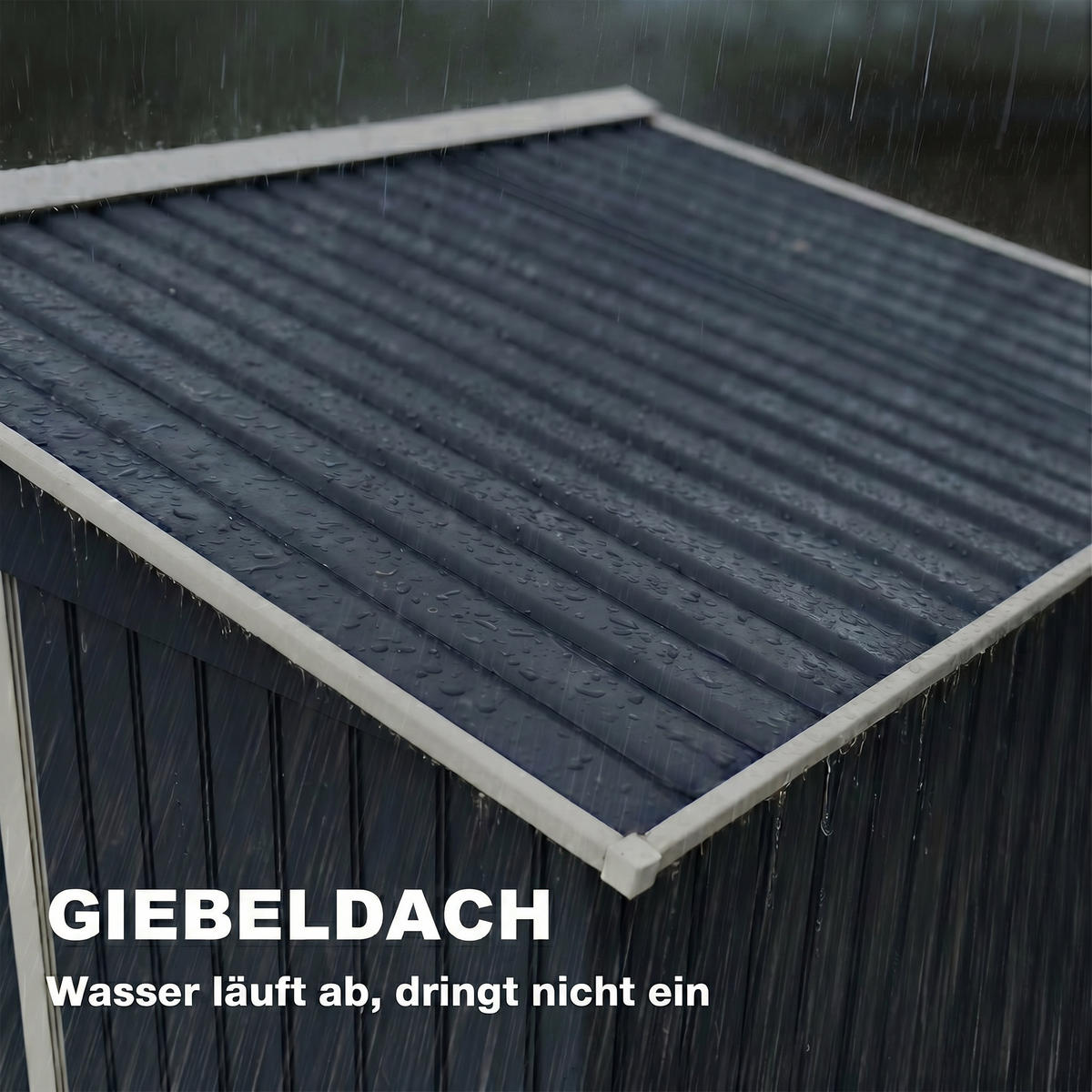 GERÄTEHAUS Gartenhaus Geräteschuppen Gartenschrank Kohlegrau 277 x 195 x 192 cm - Schwarz, Metall (195/192/277cm) - Outsunny