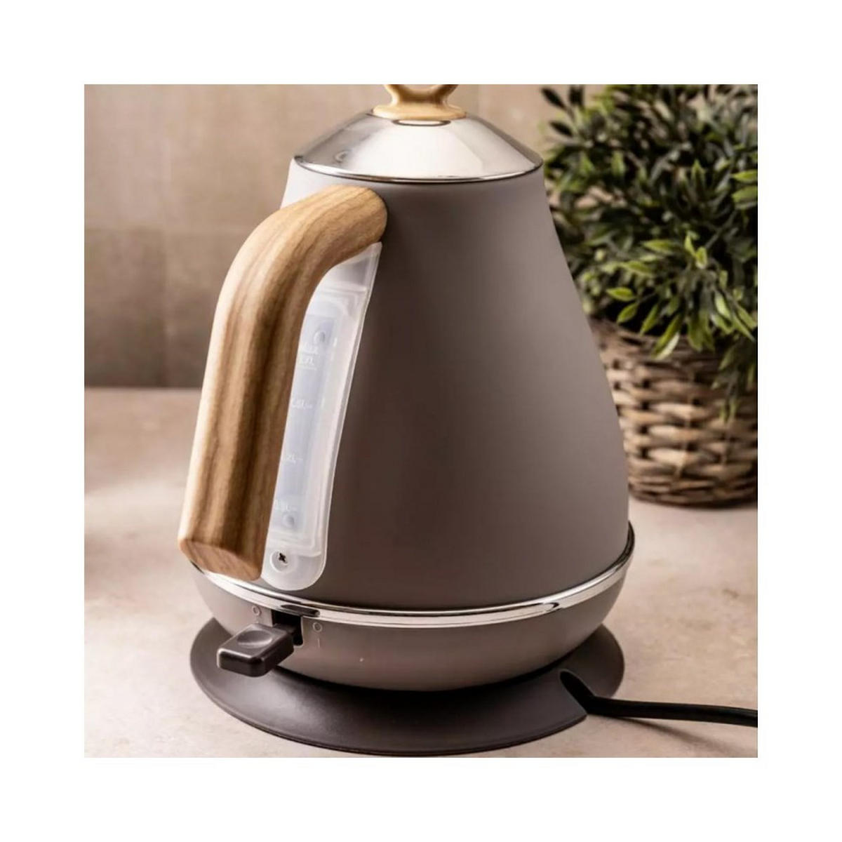 WASSERKOCHER ELEKTRISCH Beige 21/17/25 cm 52927 - Beige, Metall (17/25/21cm) - Klausberg 