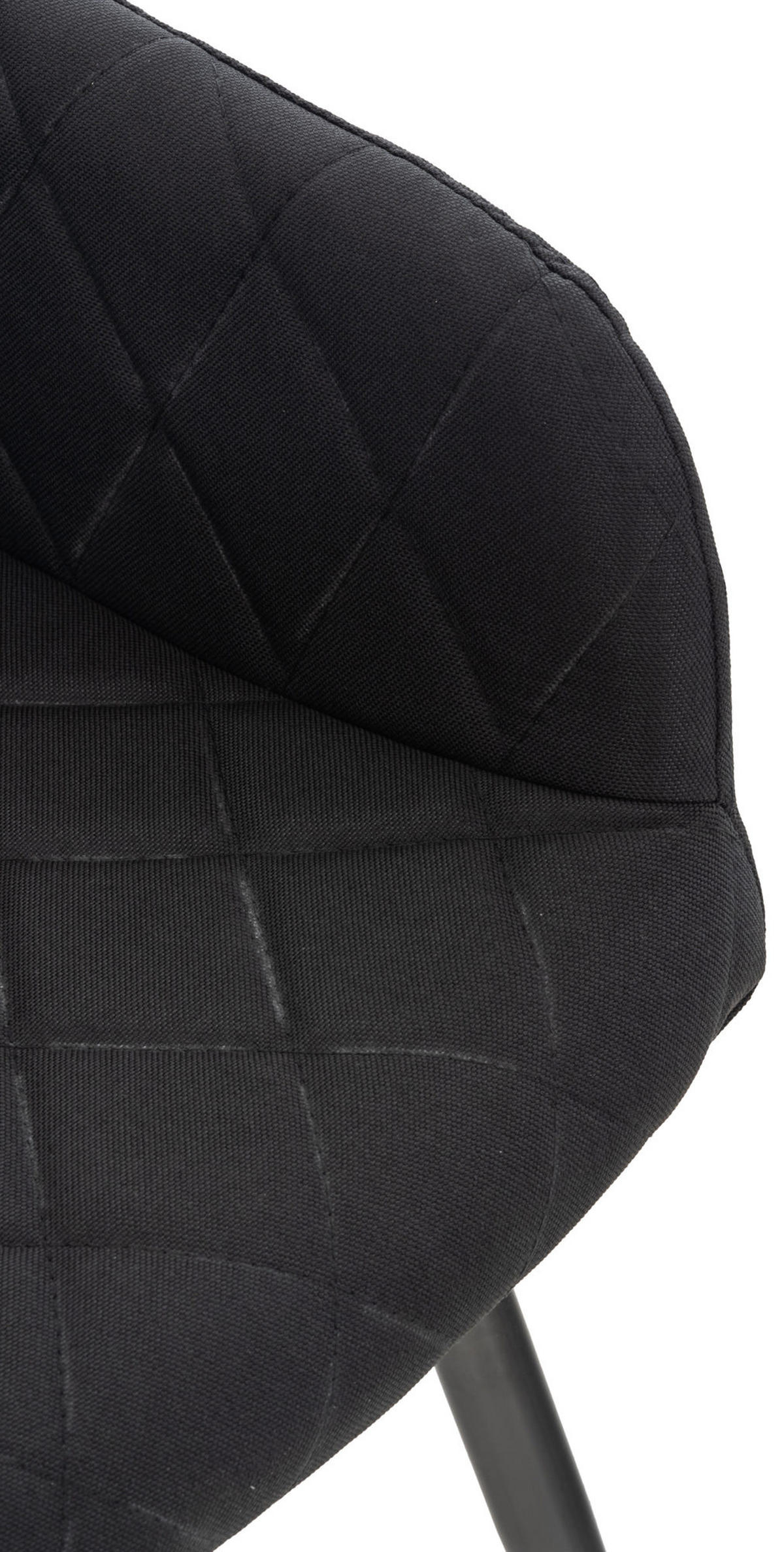 ESSZIMMERSTUHL Shyva Stoff, Gestell Metall matt Schwarz Schwarz - Schwarz, Textil/Metall (47/84/44cm) - TPFLiving