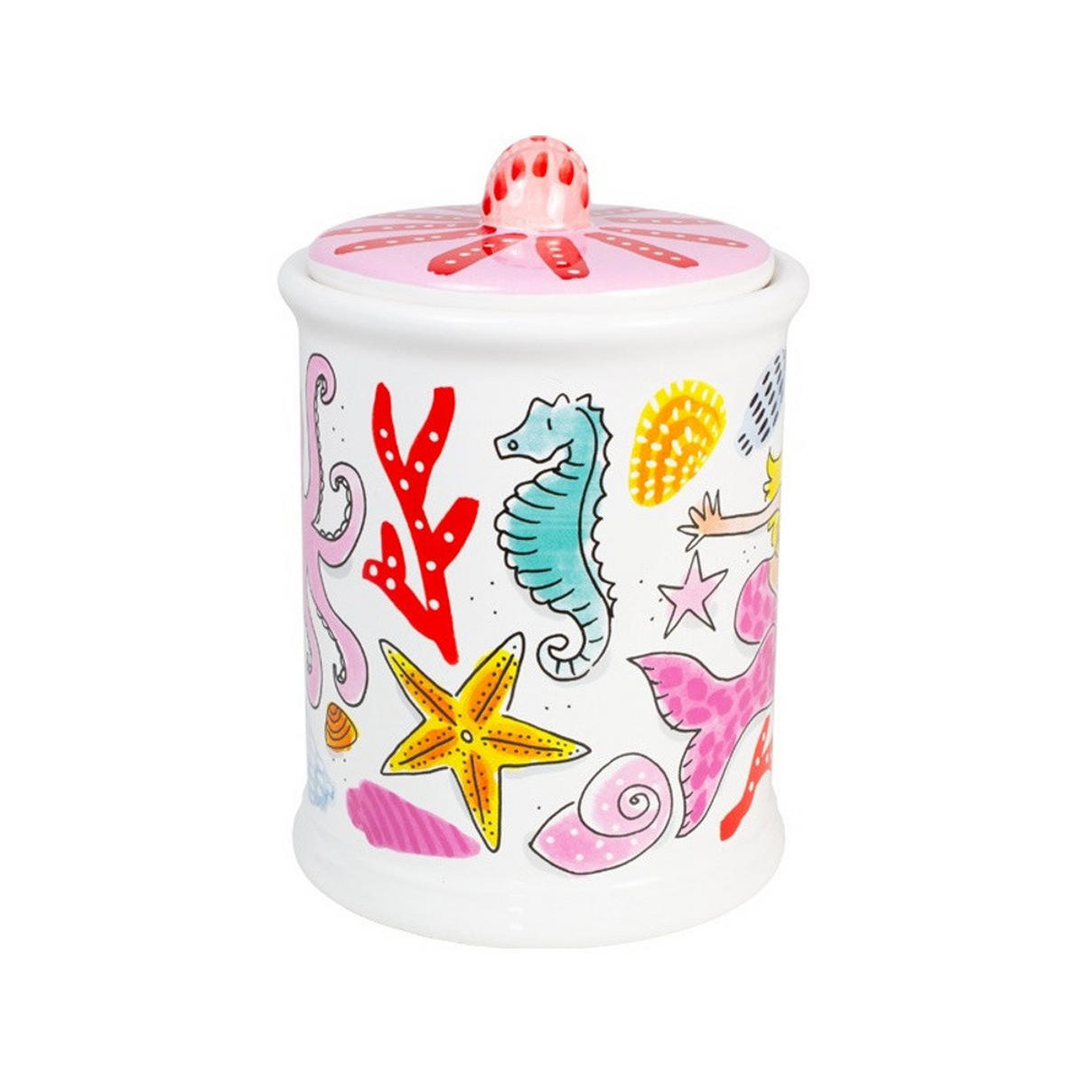 VORRATSDOSE Muschel in Bunt - 17,5cm - Multicolor, Keramik (12.5/17.5/12.5cm) - Blond Amsterdam