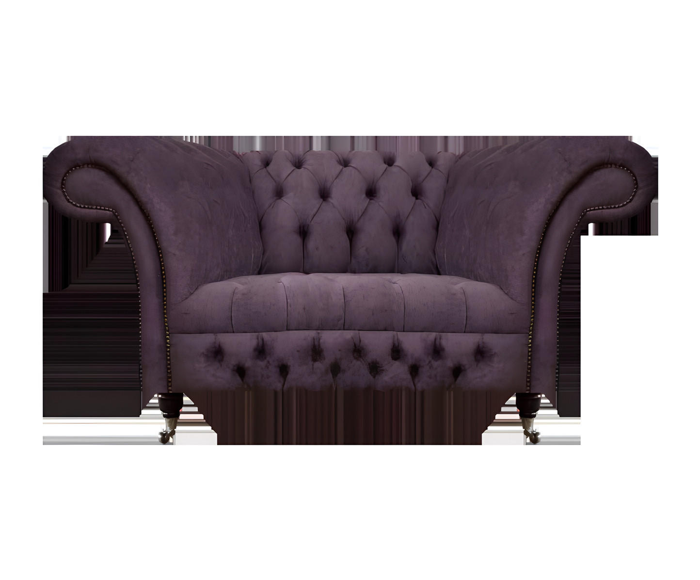 SESSEL Lila Polyester 130x90x80 cm Chesterfield - Lila, Textil (90/80/130cm) - JVmoebel