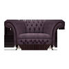 SESSEL Lila Polyester 130x90x80 cm Chesterfield - Lila, Textil (90/80/130cm) - JVmoebel