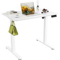 SCHREIBTISCH höhenverstellbar elektrisch 90 x 60 cm Weiß - Weiß, Metall (90/60/118cm)