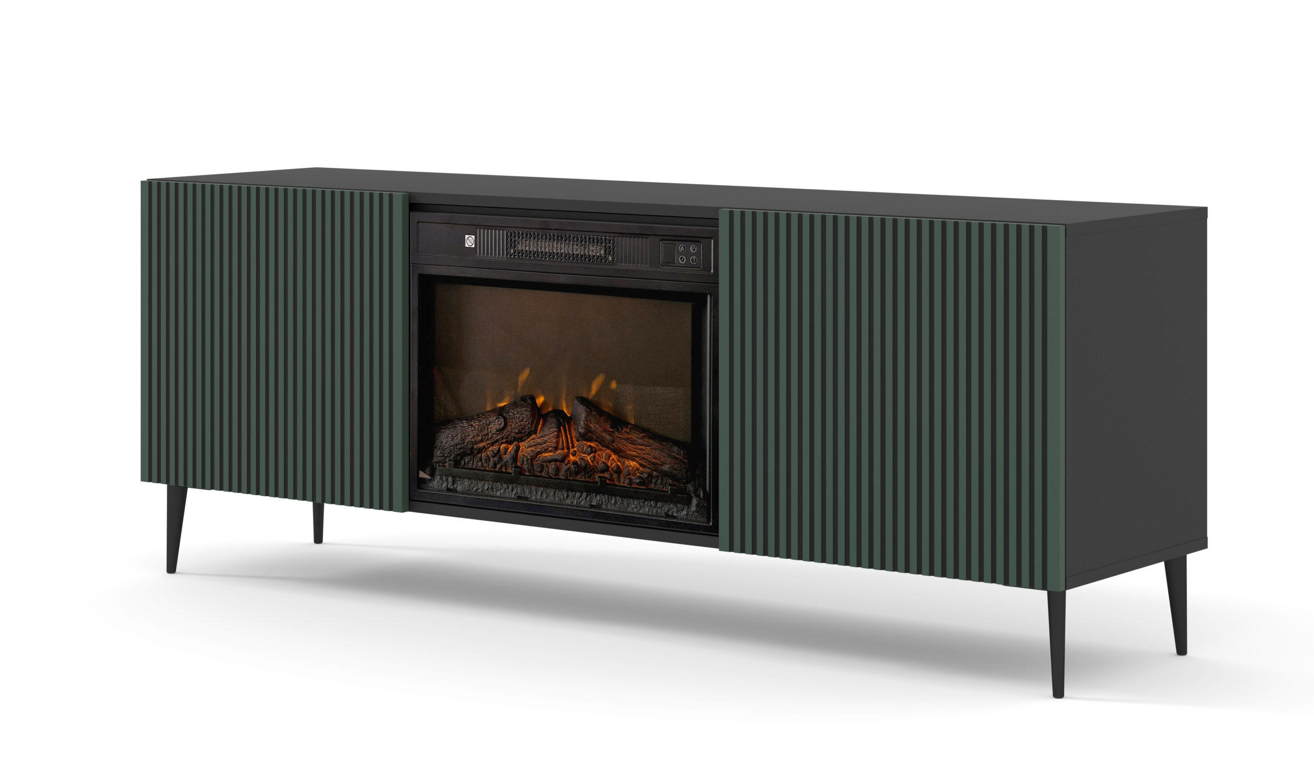 KOMMODE Schwarz, Dunkelgrün 170/63/42 - Dunkelgrün/Schwarz, Holzwerkstoff (170/63/42cm) - RAUMHIRSCH FURNITURE