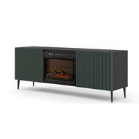 KOMMODE Schwarz, Dunkelgrün 170/63/42 - Dunkelgrün/Schwarz, Holzwerkstoff (170/63/42cm) - RAUMHIRSCH FURNITURE