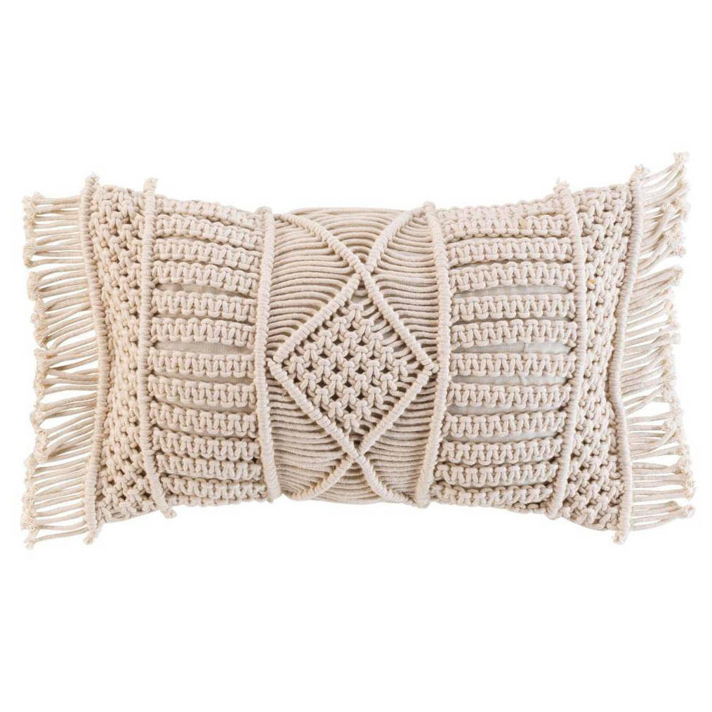 ZIERKISSEN Macralina 30/50 cm - Beige, Naturmaterialien (50/30cm) - Douceur d´intérieur