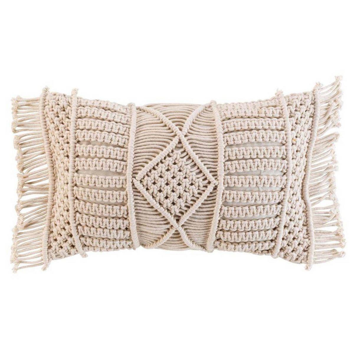 ZIERKISSEN Macralina 30/50 cm - Beige, Naturmaterialien (50/30cm) - Douceur d´intérieur
