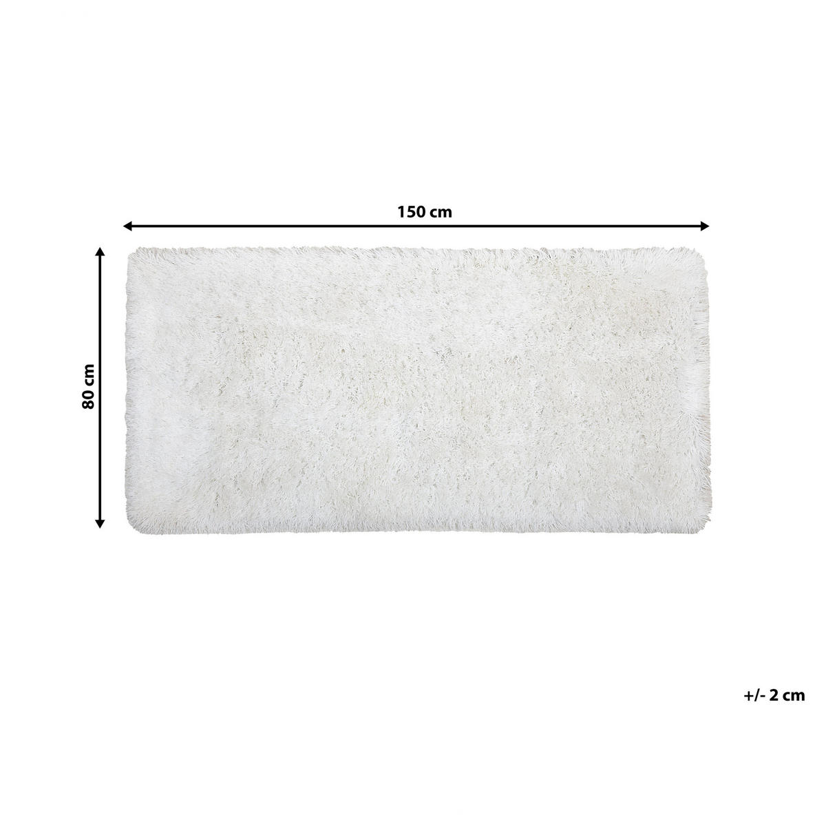 SHAGGY-TEPPICH Cide 150/80 cm - Weiß, Kunststoff (80/150cm) - Beliani