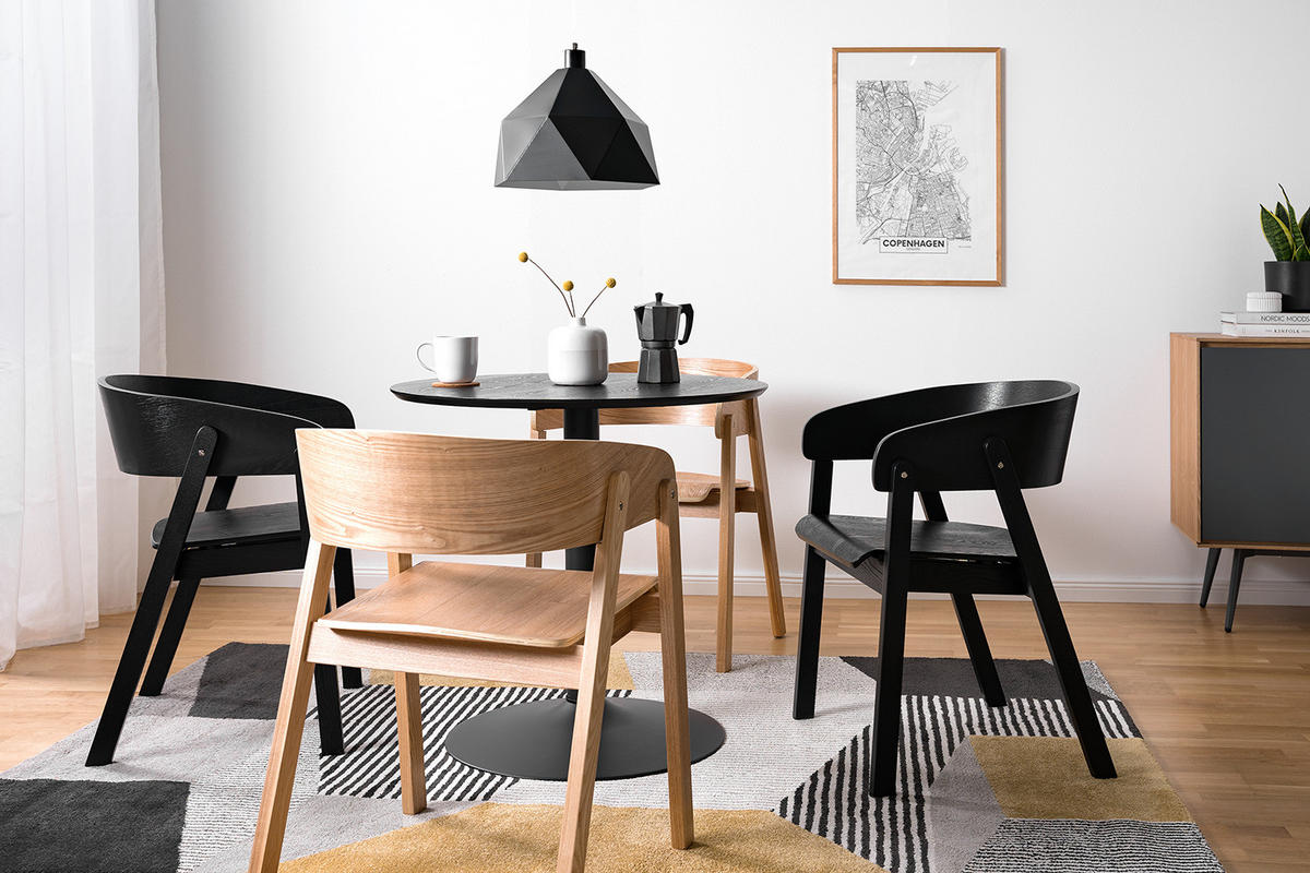 ARMLEHNENSTUHL - Holzwerkstoff / Massivholz - Schwarz, Holz/Holzwerkstoff (53/75/50cm) - home24