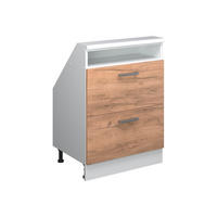 DACHSCHRÄGENSCHRANK Rion Goldkraft Eiche/Weiß mit 2 Schubladen - Honigeiche/Weiß, Holzwerkstoff (60/81.6/46cm) - Vicco