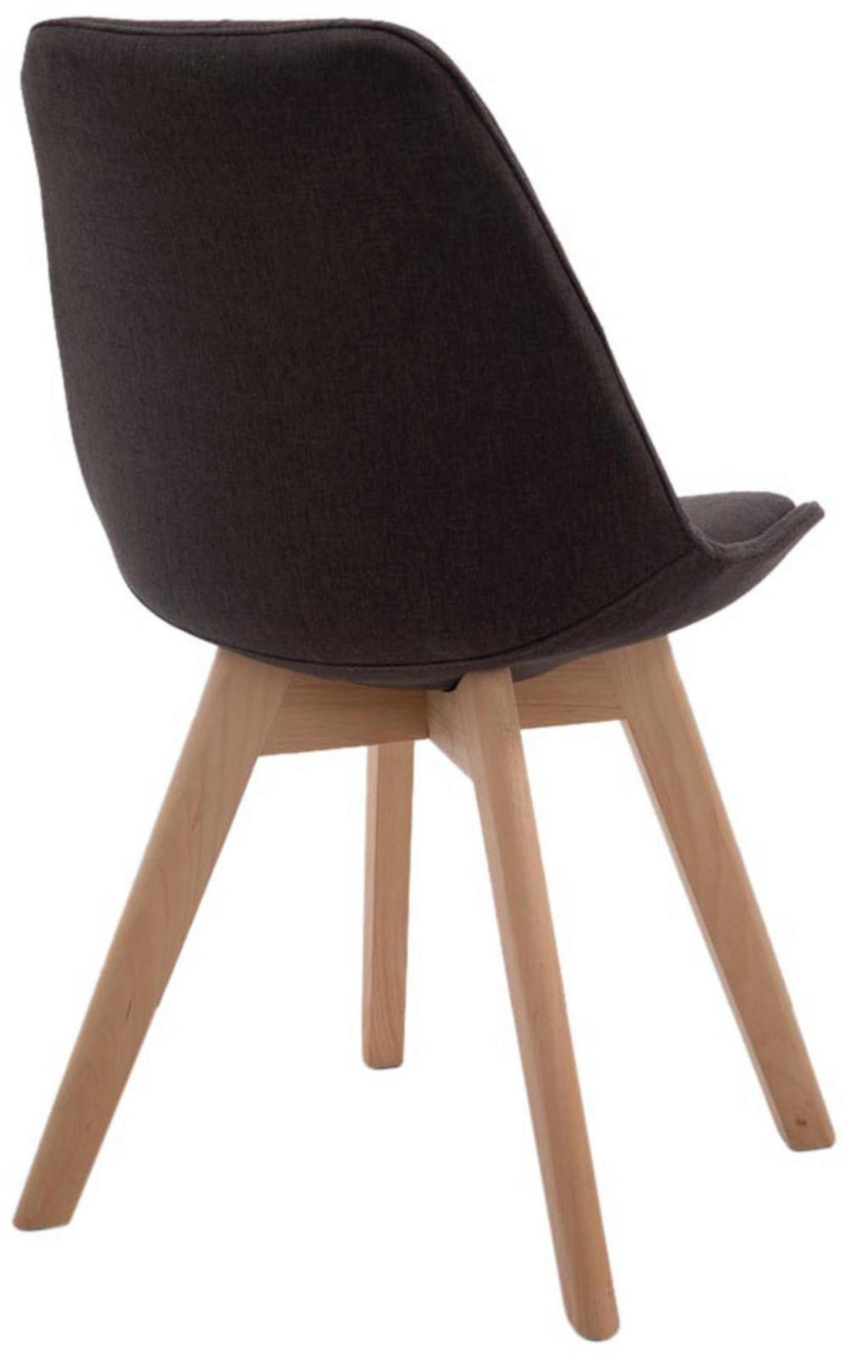 STUHL 4er Set Stoff dunkelgrau - Eukalyptusholzfarben/Dunkelgrau, Holz/Textil (48/84/55cm) - CLP