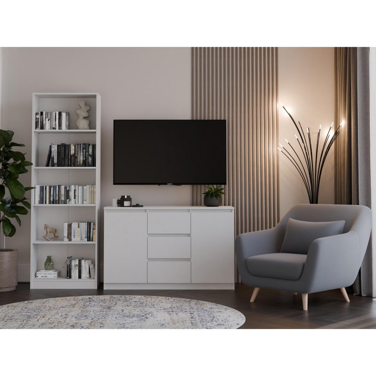 KOMMODE Weiß 120/75/40 - Weiß, Holzwerkstoff (120/75/40cm) - RAUMHIRSCH FURNITURE