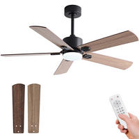 DECKENVENTILATOR DE-16245 42 Zoll mit Doppelfinish & Fernbedienung Schwarz - Walnussfarben, Holz/Metall (107/107/45cm) - ComfortXL