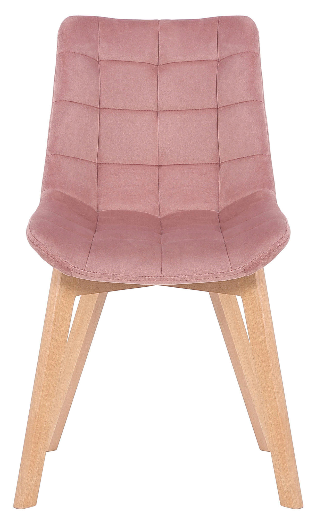 ESSZIMMERSTUHL Passat Samt, Gestell Buchenholz Natura Pink - Rosa/Naturfarben, Holz/Buchenholz (46/82/61cm) - TPFLiving