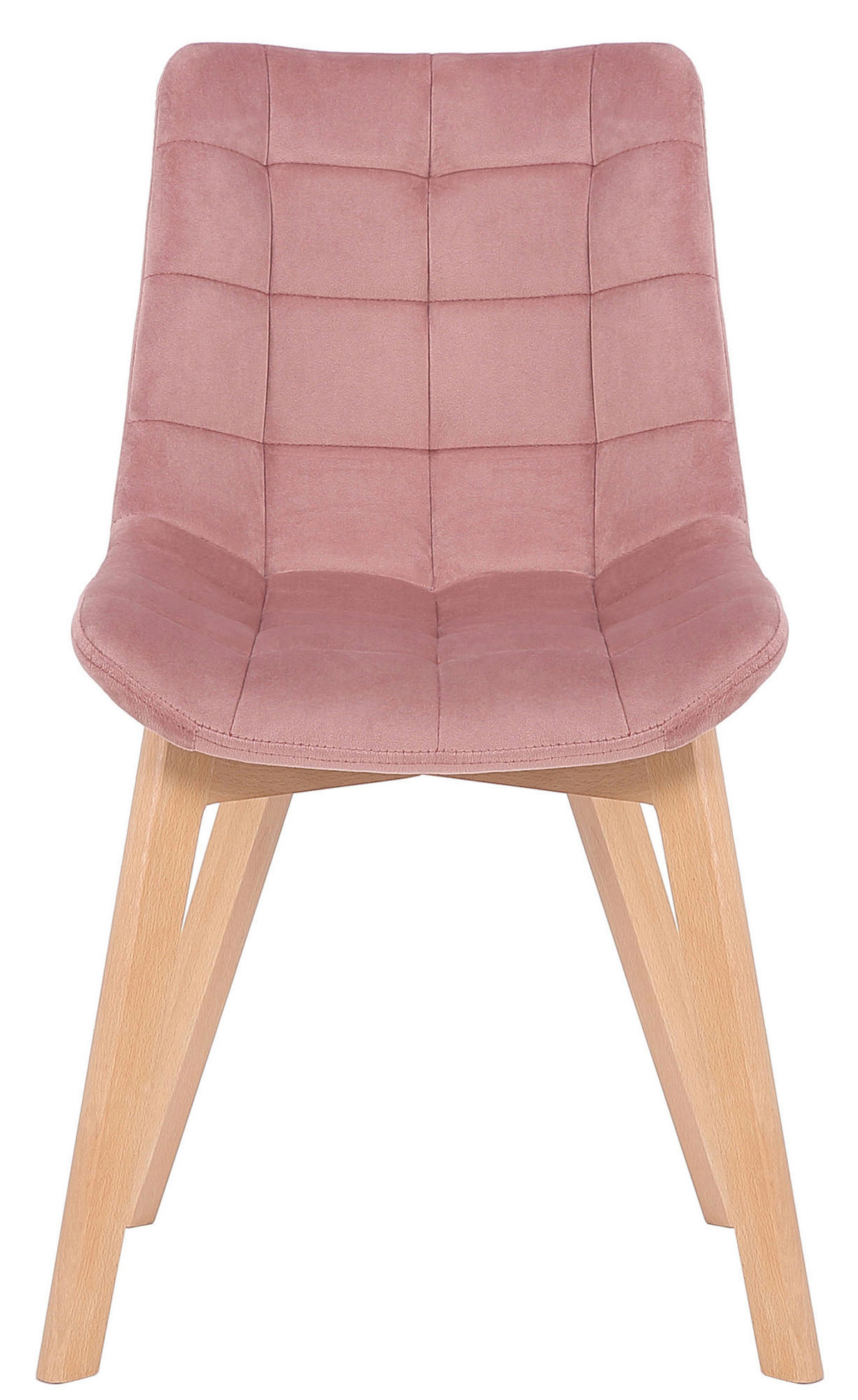 ESSZIMMERSTUHL Passat Samt, Gestell Buchenholz Natura Pink - Rosa/Naturfarben, Holz/Buchenholz (46/82/61cm) - TPFLiving