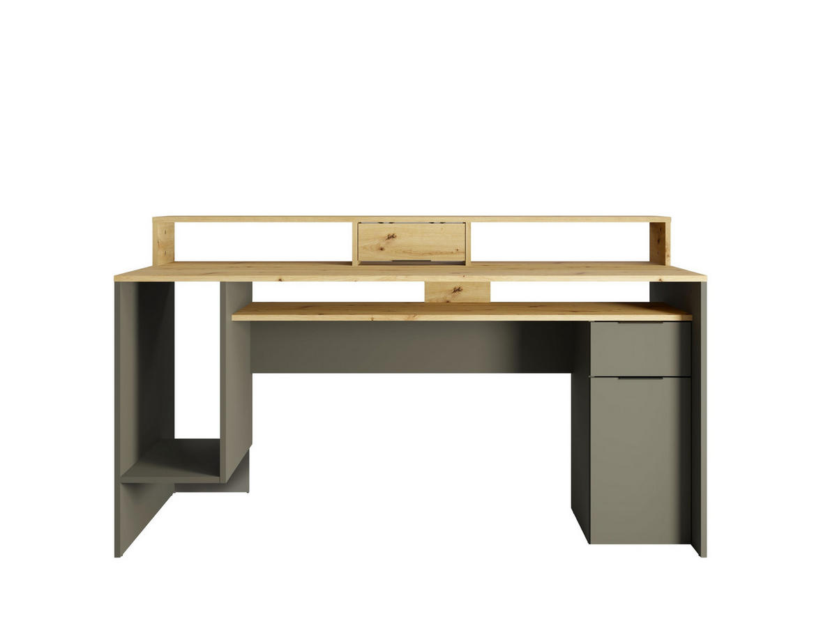 SCHREIBTISCH Graphit, Eiche Artisan 160/91,45/70 - Eiche Artisan, Holzwerkstoff (70/160/91cm) - RAUMHIRSCH FURNITURE
